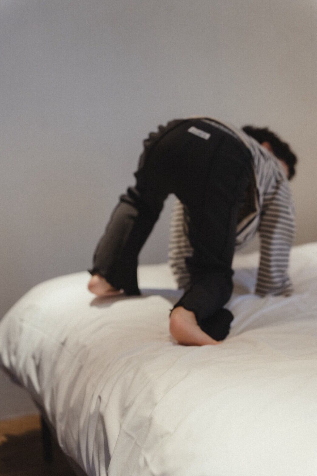 tulip pants *solid -charcoal gray×black -