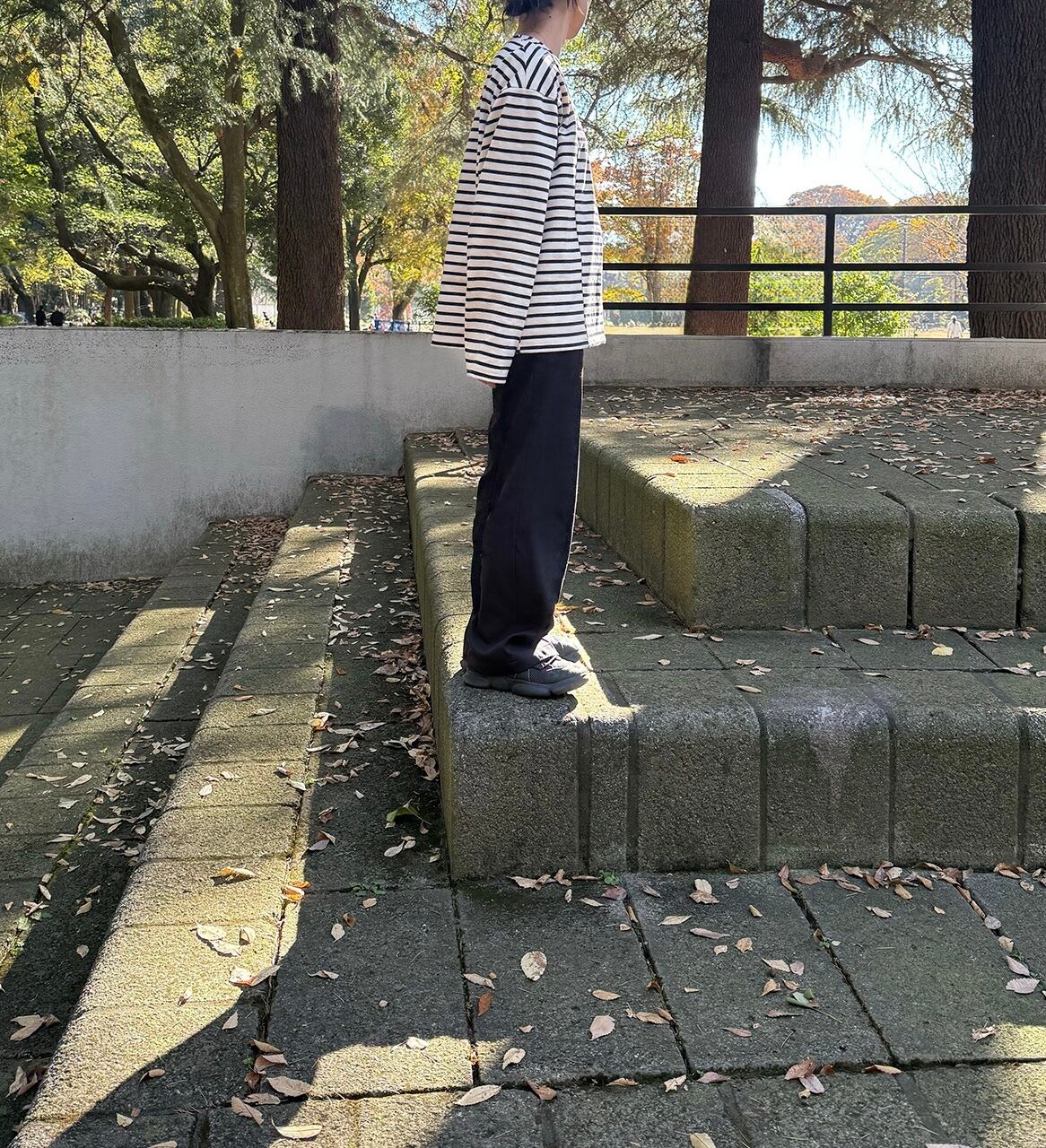 otona Crazy Mix Border Tee *fleece-lined*