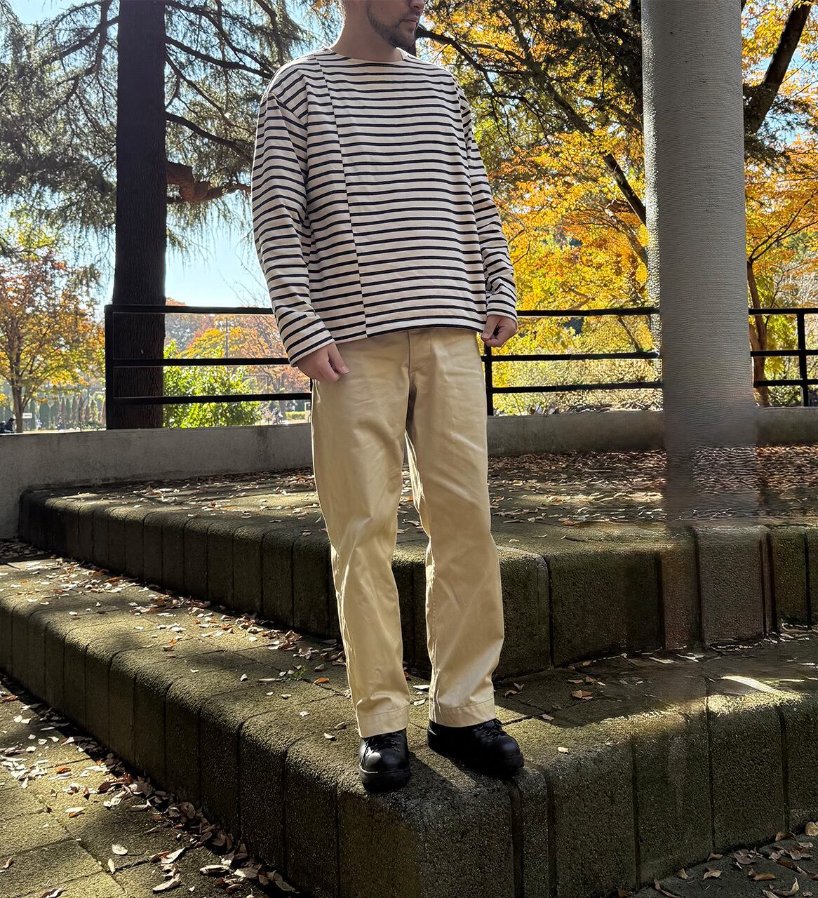 otona   Crazy Mix Border Tee　*fleece-lined*