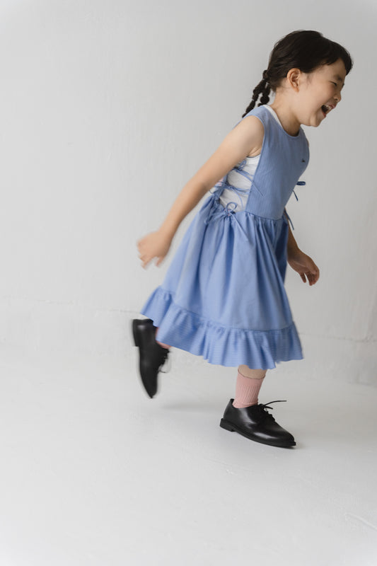 Bluebird Bloom Lace-up Dress