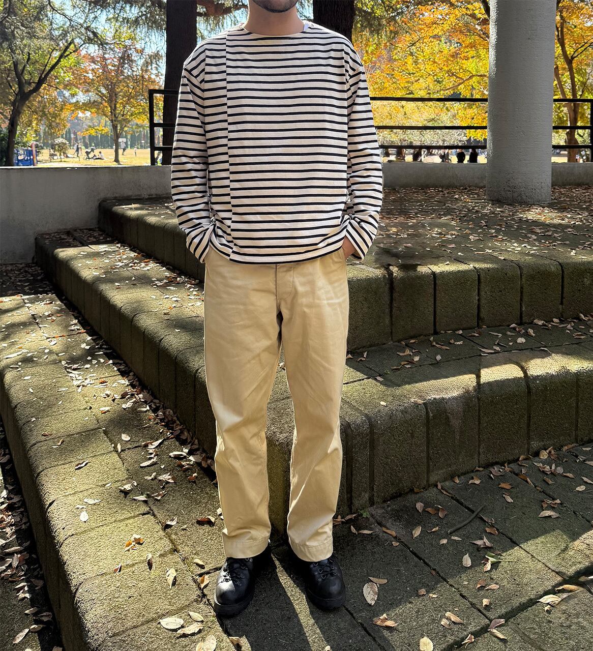 otona   Crazy Mix Border Tee　*fleece-lined*