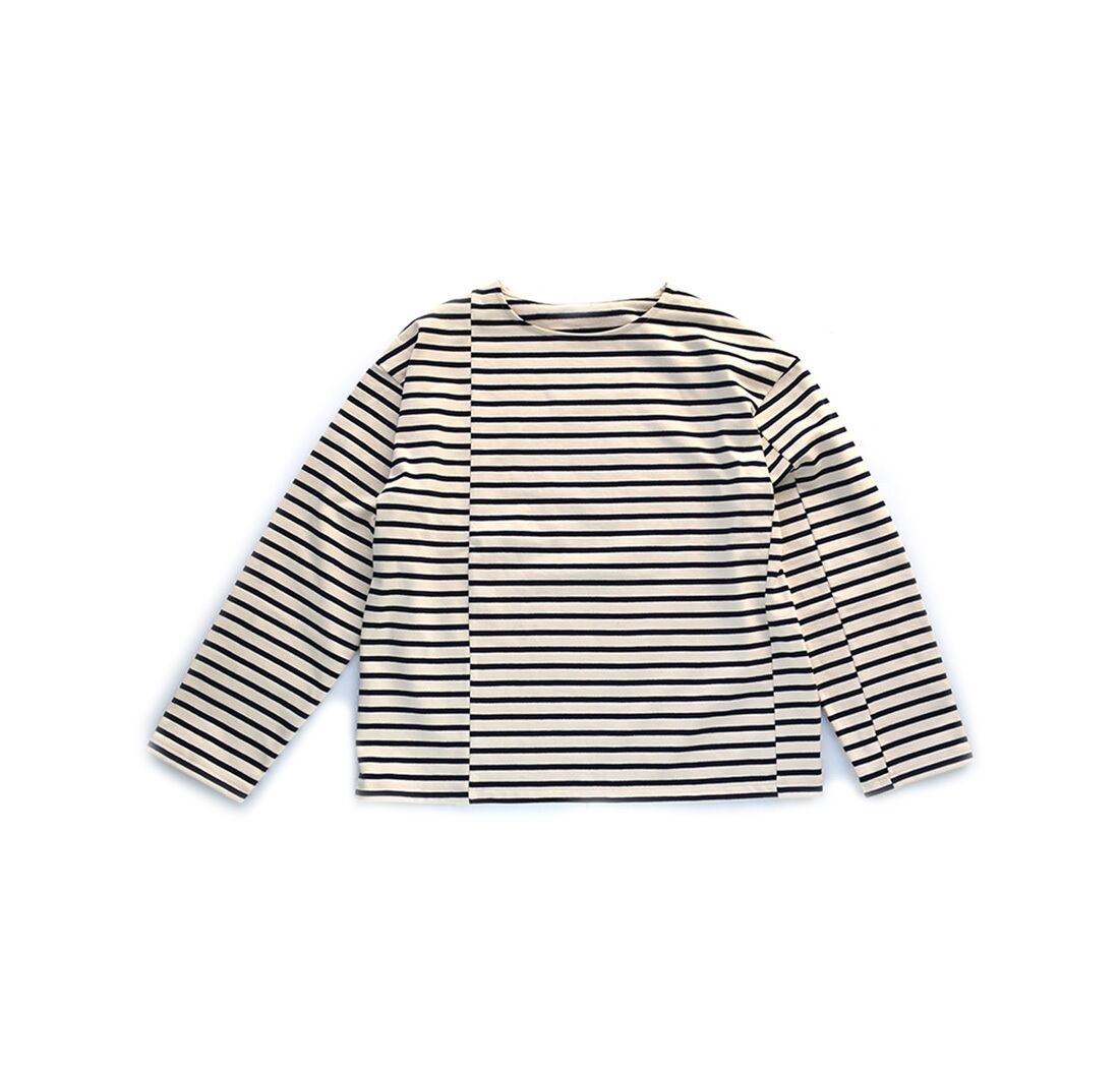 otona   Crazy Mix Border Tee　*fleece-lined*