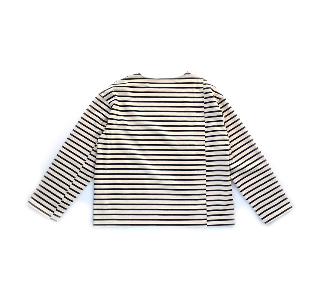 otona   Crazy Mix Border Tee　*fleece-lined*